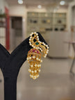 Peacock Pearl Cluster Jhumka Earrings
