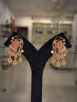 Floral Crystal Stone Cascade Dangle Earrings