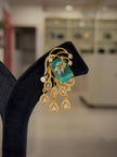 Floral Crystal Stone Cascade Dangle Earrings