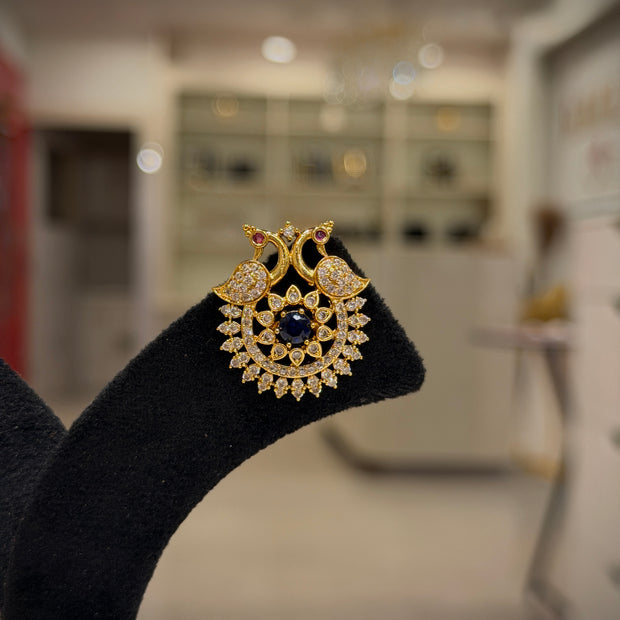 Peacock Mandala 4‑in‑1 Stud Earrings