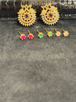 Peacock Mandala 4‑in‑1 Stud Earrings