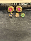 Floral Mandala 4‑in‑1 Stud Earrings Set
