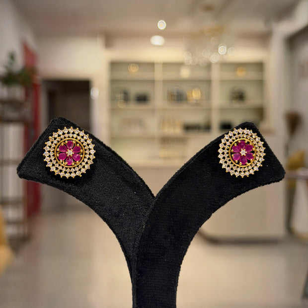 Floral Mandala 4‑in‑1 Stud Earrings Set