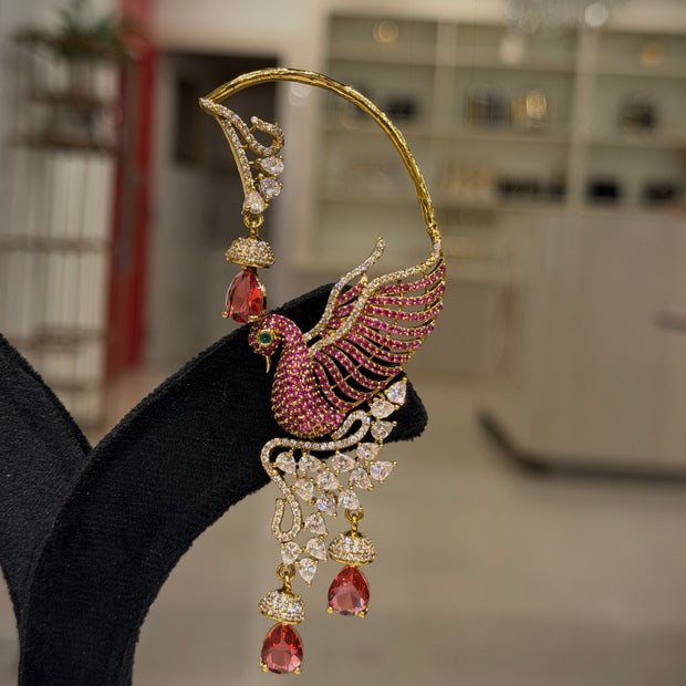 Peacock Crystal Cascade Dangle Earrings