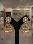 Floral Kundan Pearl Jhumka Earrings
