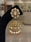 Floral Kundan Pearl Jhumka Earrings