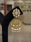 Floral Kundan Pearl Jhumka Earrings