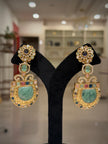 Multistone Kundan Heritage Pendant Earrings Set
