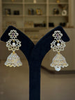 Diamond Look Pearl Jhumka Earrings