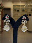 Diamond Look Pearl Jhumka Earrings