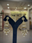 Elephant Crystal Pearl Jhumka Earrings Set