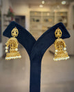 Antique Temple Lakshmi Pearl Jhumka Earrings Set