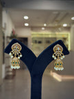 Traditional Kundan Pearl Drops Jhumka Earrings