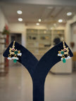 Bird Motif Emerald & Pearl Drop Bugadi / Tops Ear Cuffs