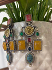 Sabyasachi Inspired Gold Tiger Head Multistone Chandelier Earrings