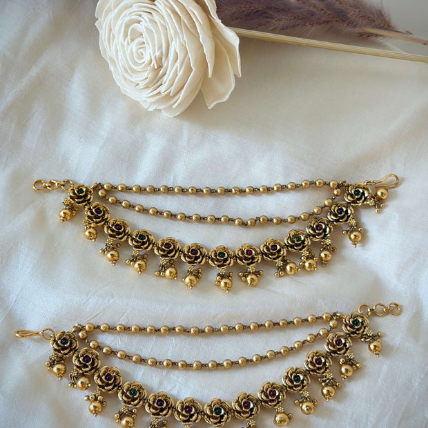 Antique Gold Rose Flower Maati