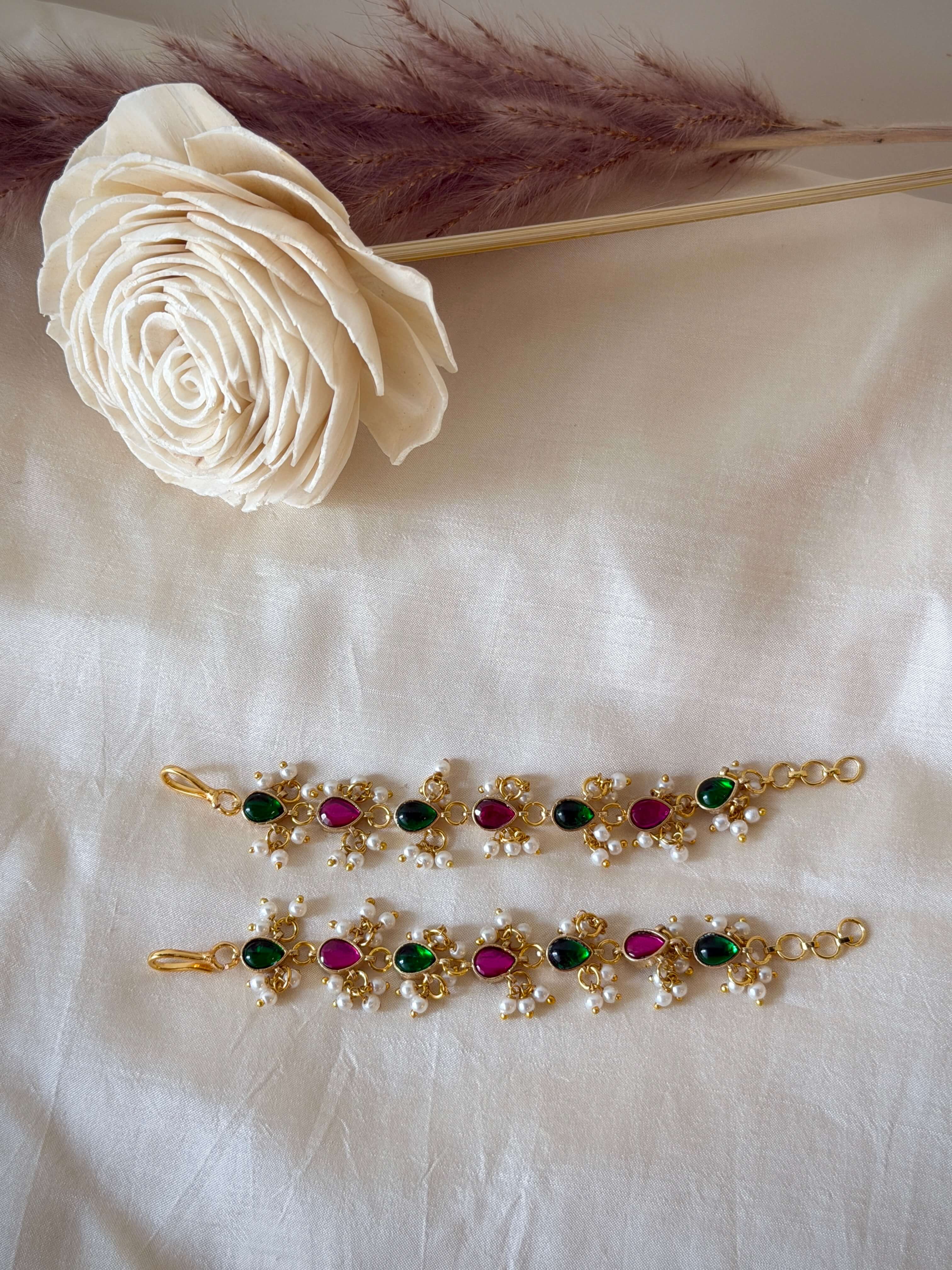 Kundan Multistone Pearl Drops Maati