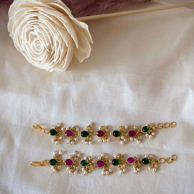 Kundan Multistone Pearl Drops Maati