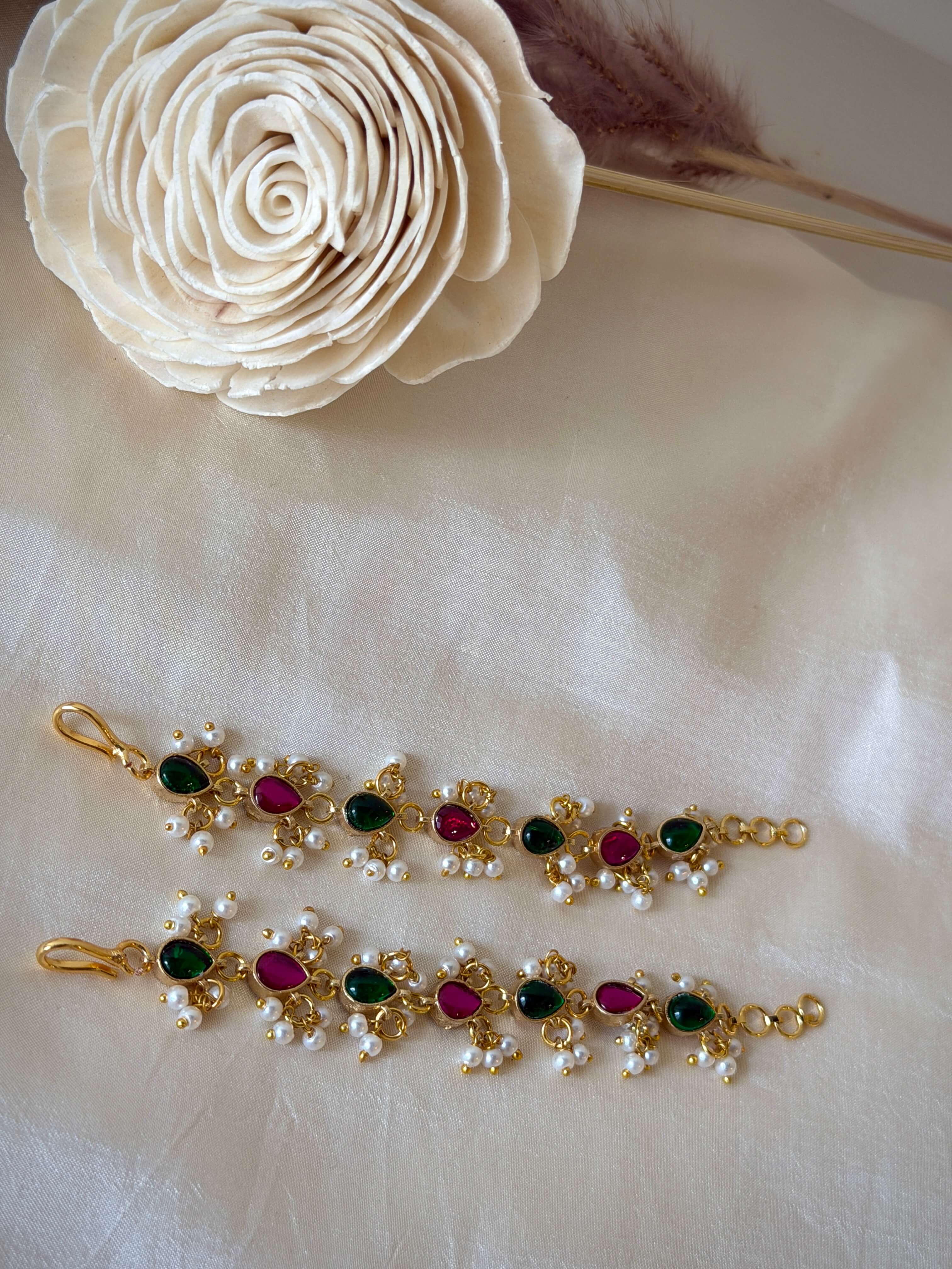 Kundan Multistone Pearl Drops Maati