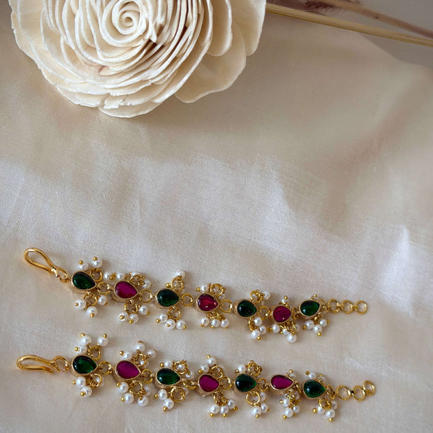 Kundan Multistone Pearl Drops Maati