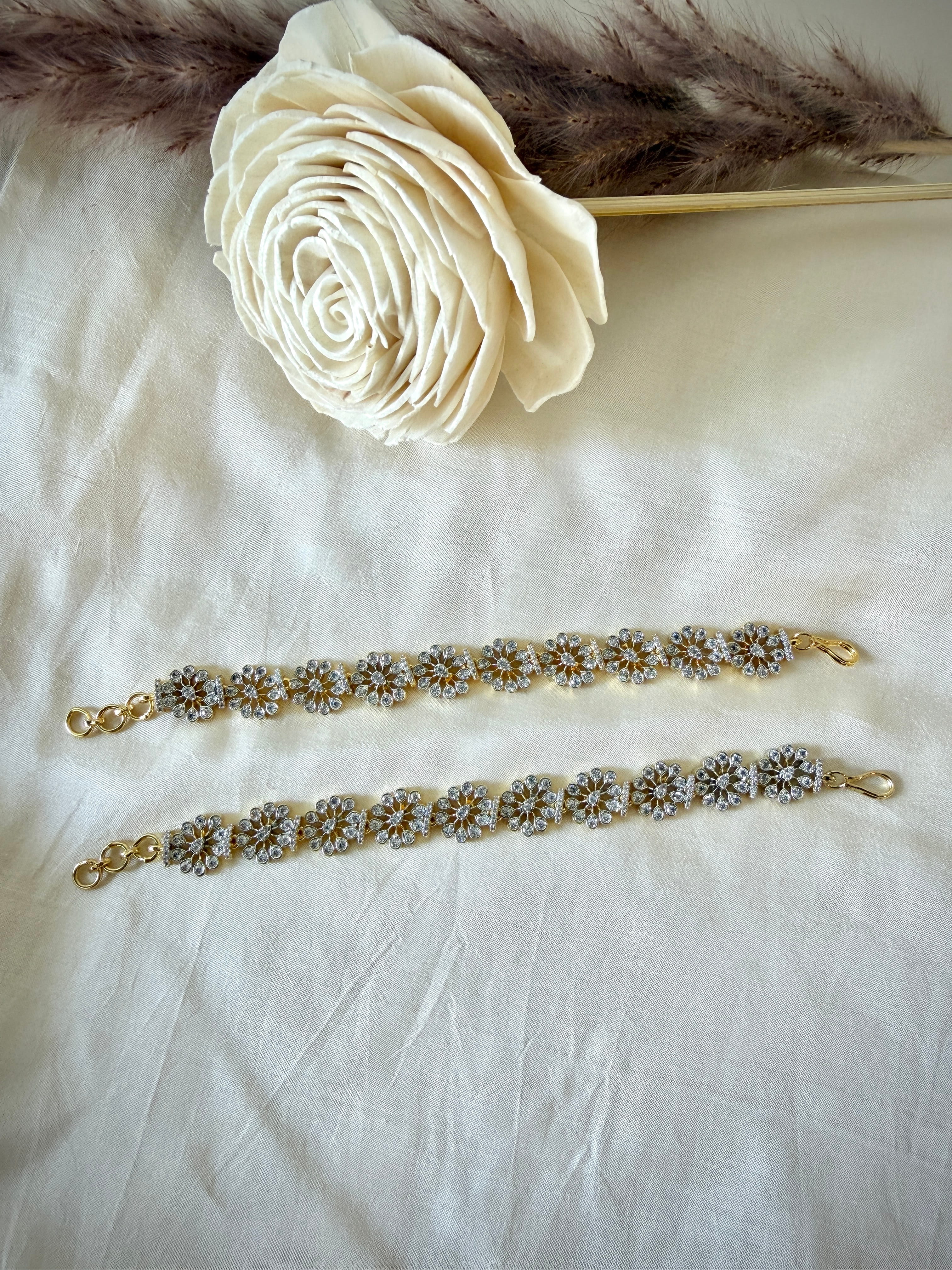 Elegant Flower Crystal Ear Chain
