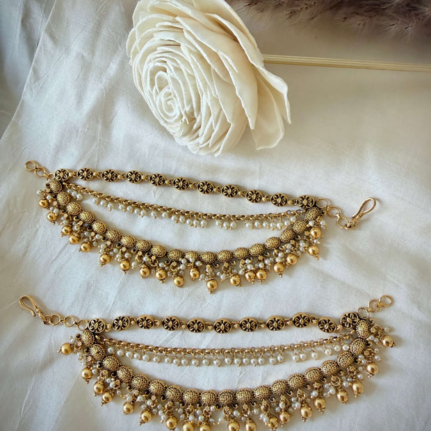 Royal Antique Vintage Gold Metal Ball Drops Maati