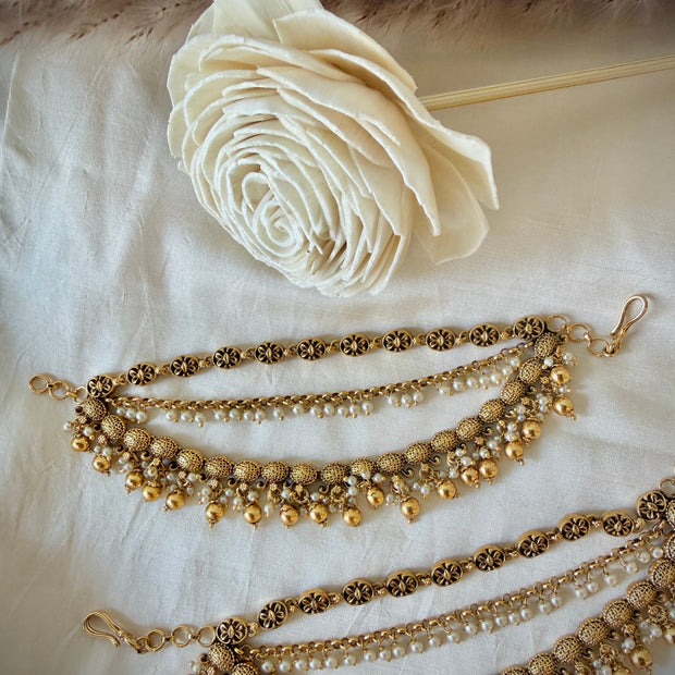 Royal Antique Vintage Gold Metal Ball Drops Maati