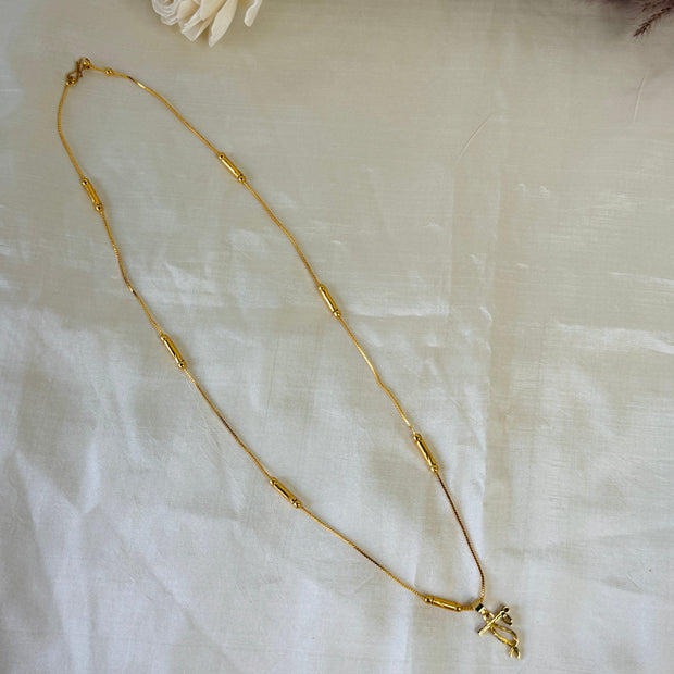 Krishna Flute Bansuri Pendant With Tube Station Chain