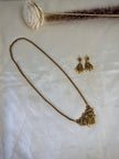 Antique Gold Lakshmi Temple Design Pearl Embellished Chain Set