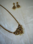Antique Gold Lakshmi Temple Design Pearl Embellished Chain Set
