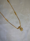 Golden Om ॐ Ganesha Pendant With Tube Station Chain