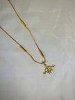 Gold Ram (राम) Bow Arrow Pendant With Tube Station Chain