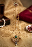 Pachi Kundan Pearl Drop Long Kashmiri Earrings Set