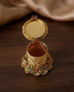 Flute Krishna Nakshi Floral Cylinder Kumkum Box