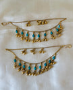 Ruby Green Crescent Jumkha With Kanauti Kashmiri Earrings