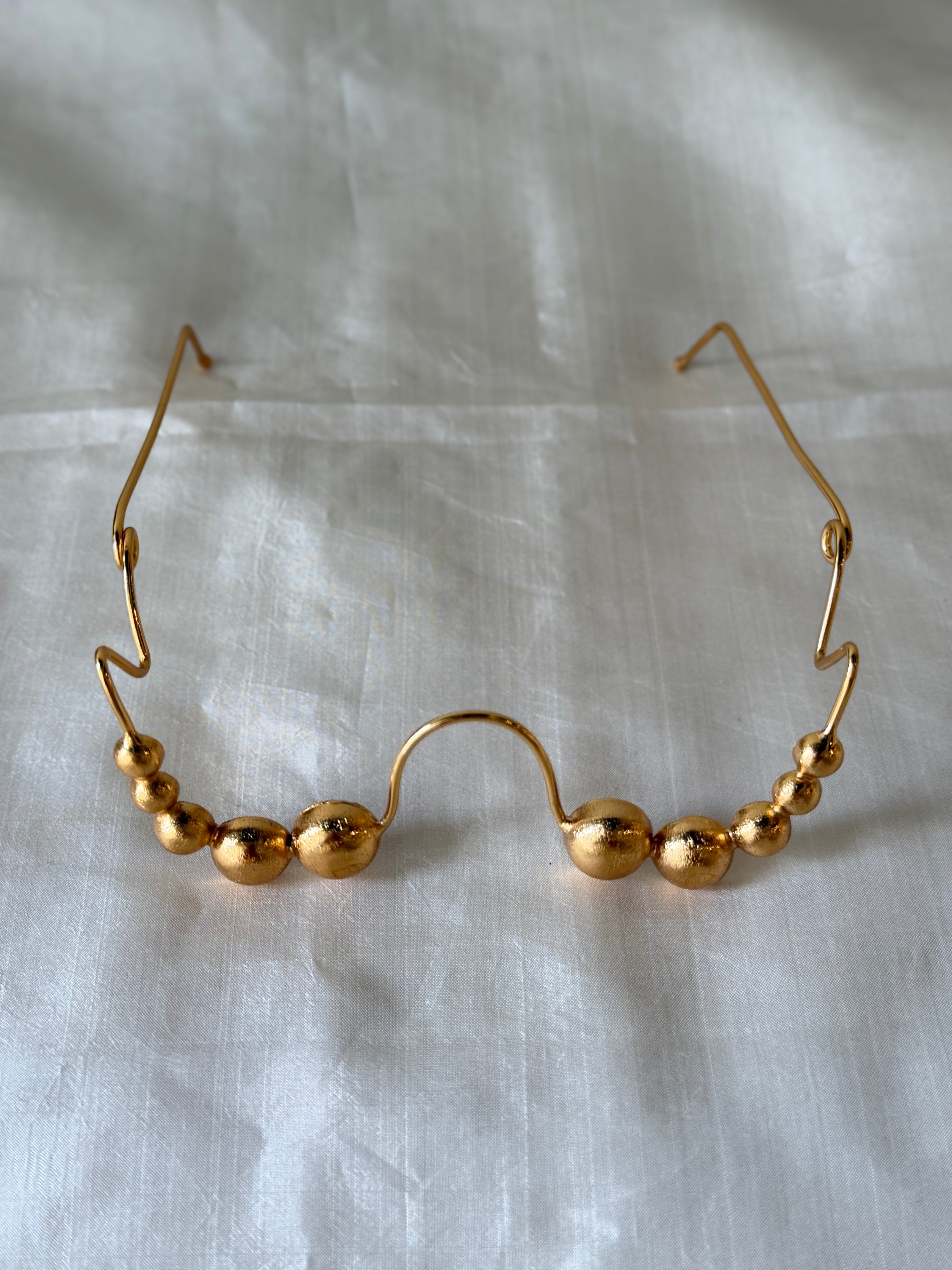 Artisan Handcrafted Gold Beaded Facelet