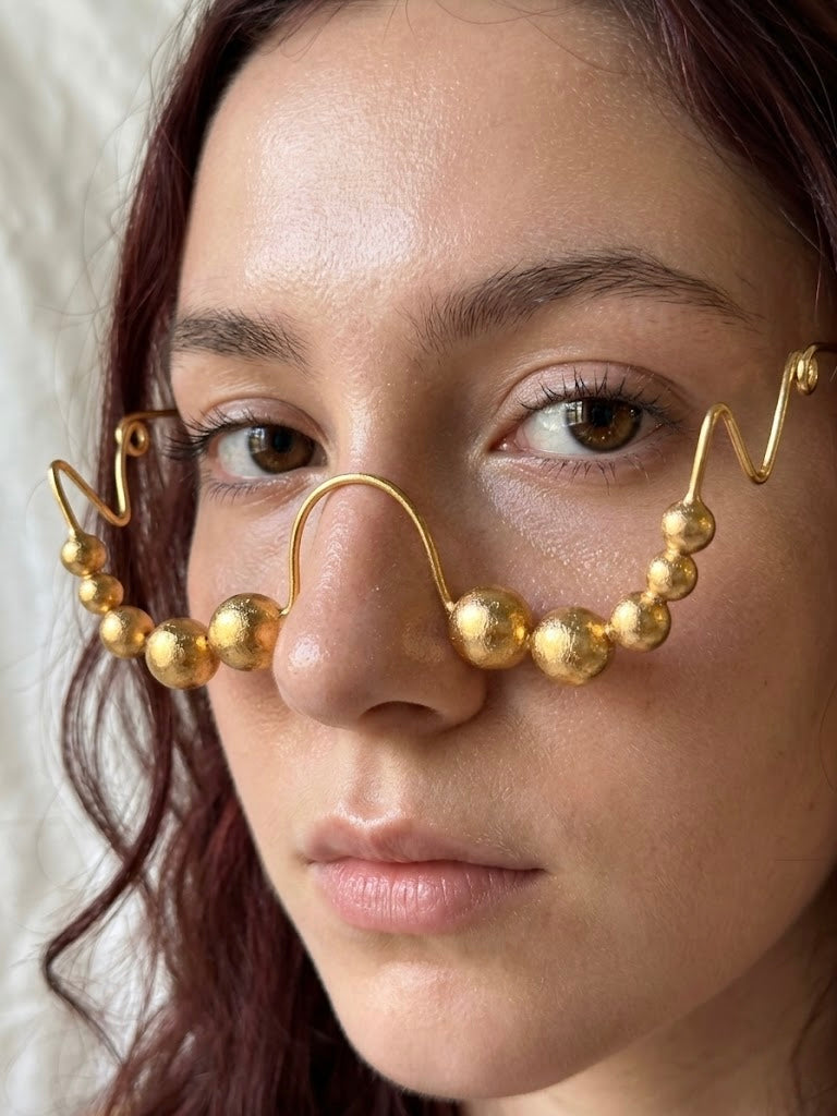 Artisan Handcrafted Gold Beaded Facelet