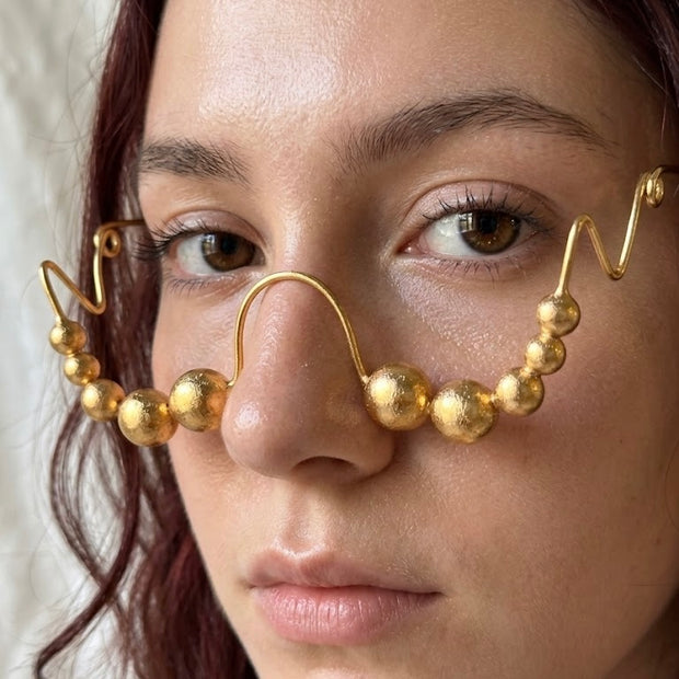 Artisan Handcrafted Gold Beaded Facelet