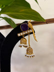 Parrot Kundan Polki Pearl Jhumka Kashmiri Earrings