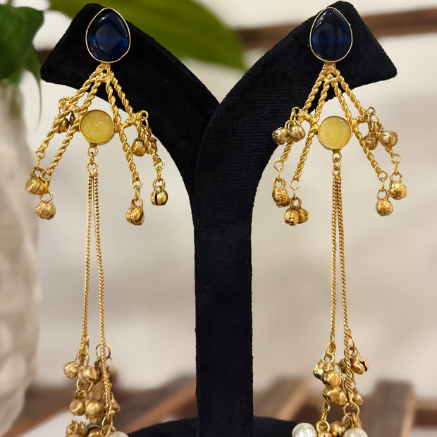 Designer Oval Gungroo Kashmiri Earrings Set