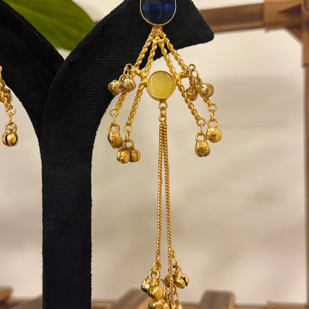 Designer Oval Gungroo Kashmiri Earrings Set