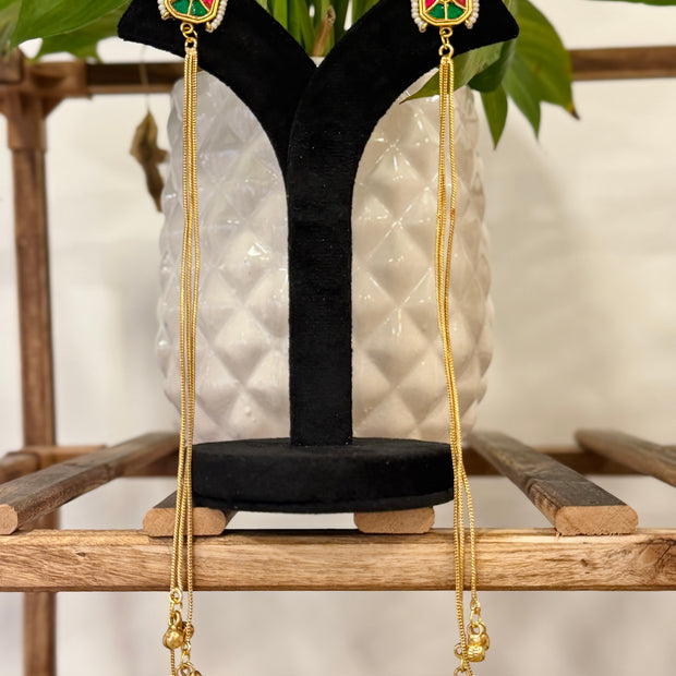 Jadau Pachi Ghungroo Kashmiri Earring Set