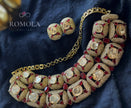 The Maharani’s Treasure: Ruby & Diamond Grandeur Choker Necklace Set