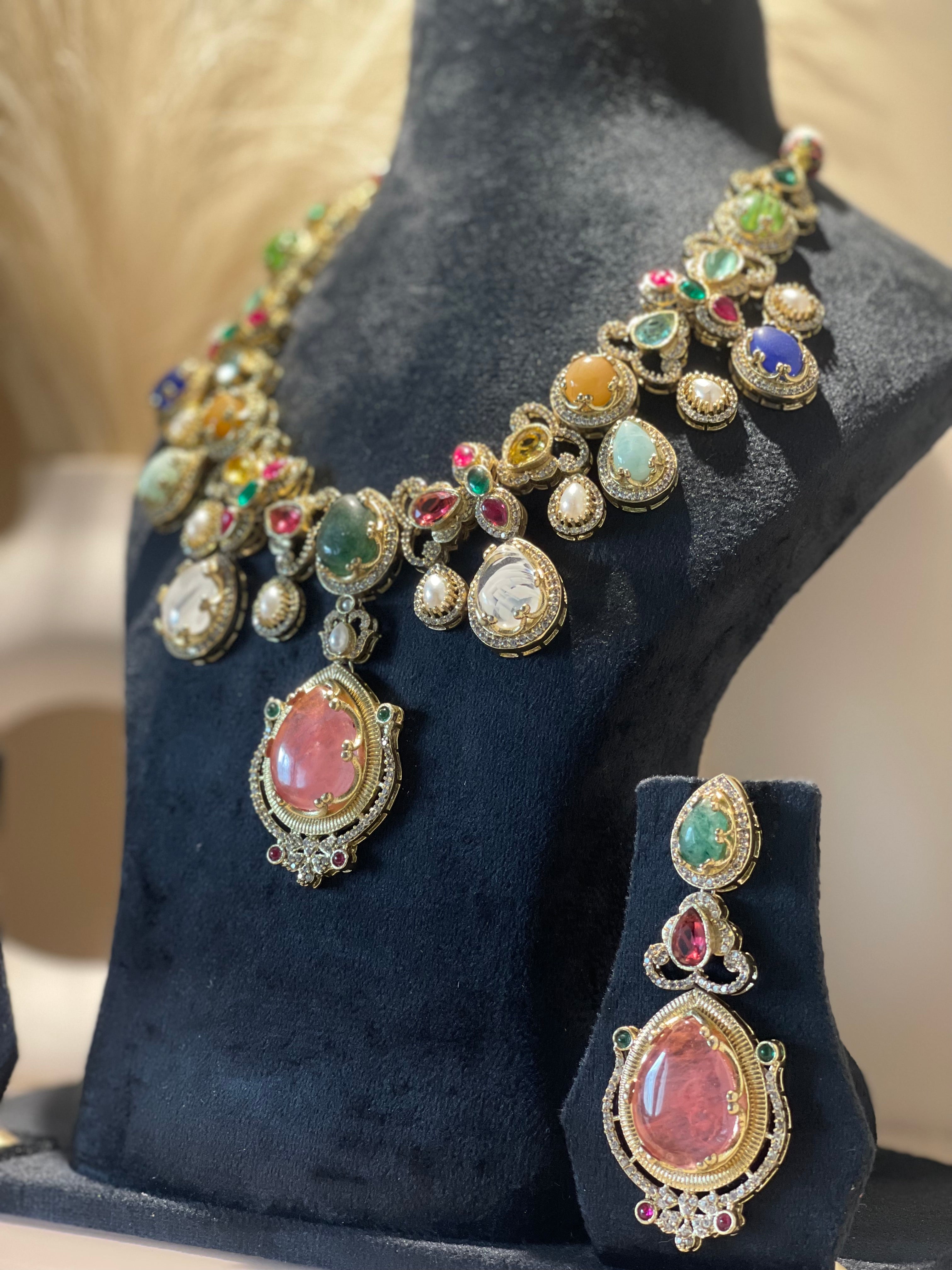 Royal Navratna Necklace Set RM111