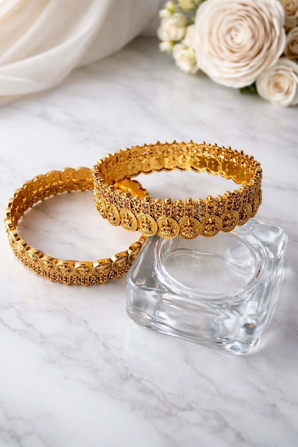 Divine Lakshmi Kasu Temple Coin Bangles