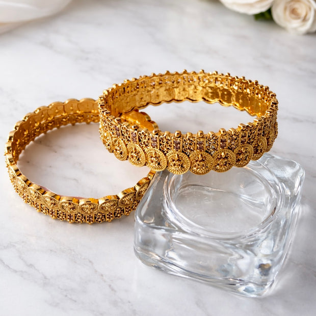 Divine Lakshmi Kasu Temple Coin Bangles