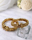 Golden Handcrafted Floral Temple Bangles