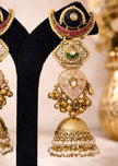 Chandbali Pink Meenakari Gungroo Kashmiri Jhumka Earrings