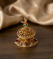 Krishna Flute Filigree Meenakari Multi Stone Kumkum Box