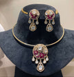 Moissanite Polki Hasli Choker Necklace Set